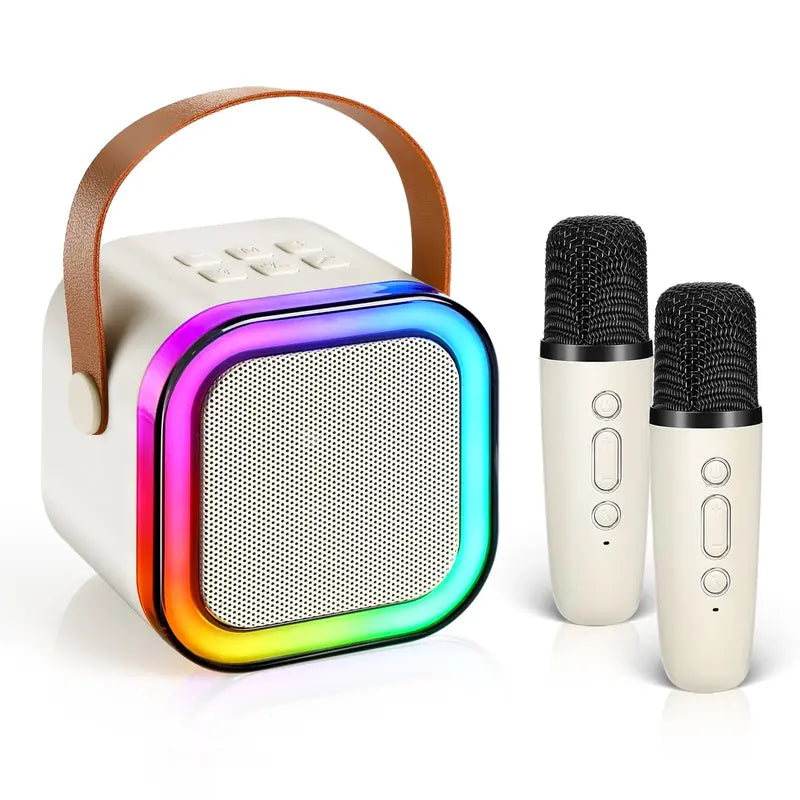 Mini Karaoke Machine With 2 Wireless Microphones