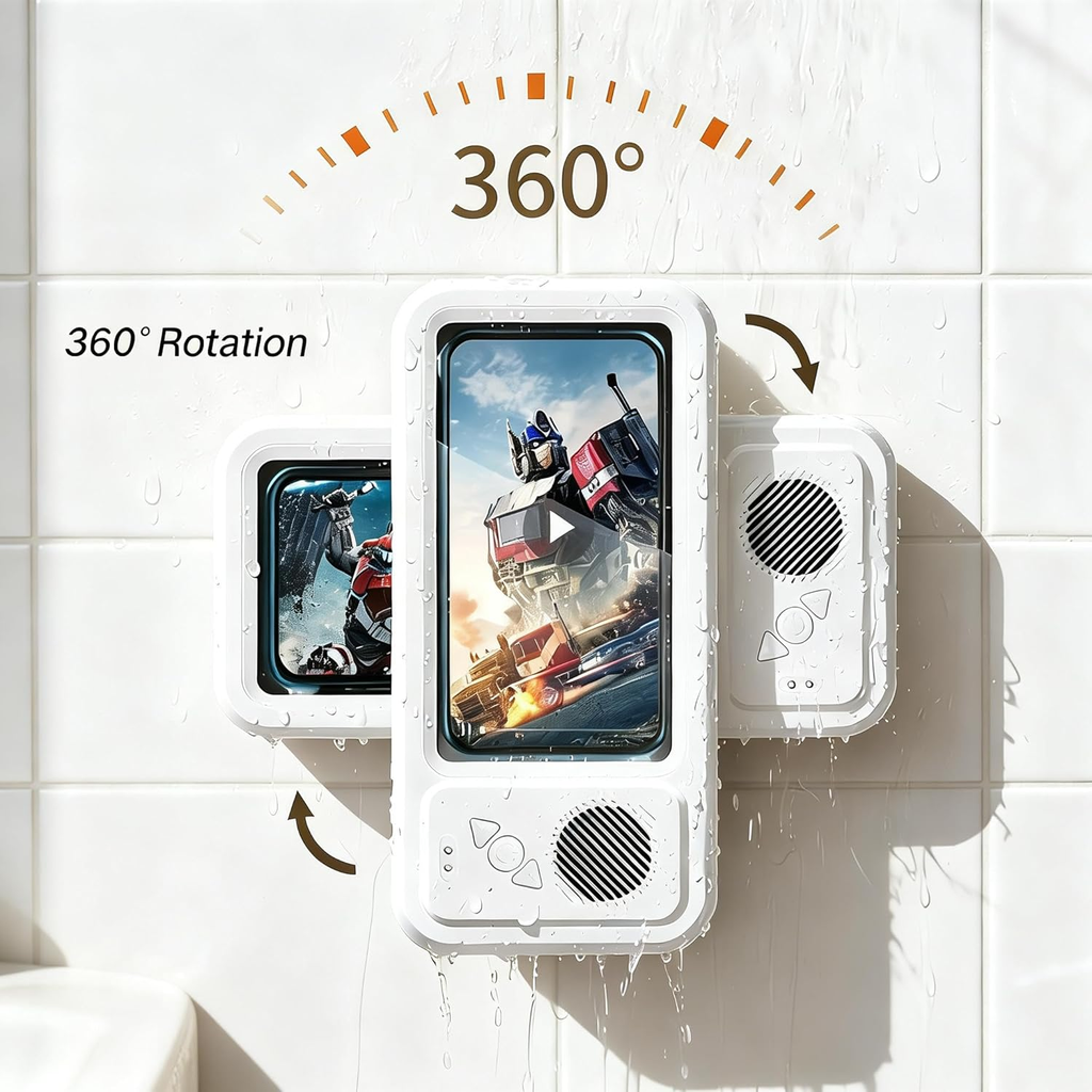 BYS AquaView™ Shower Phone Holder with Bluetooth Speaker
