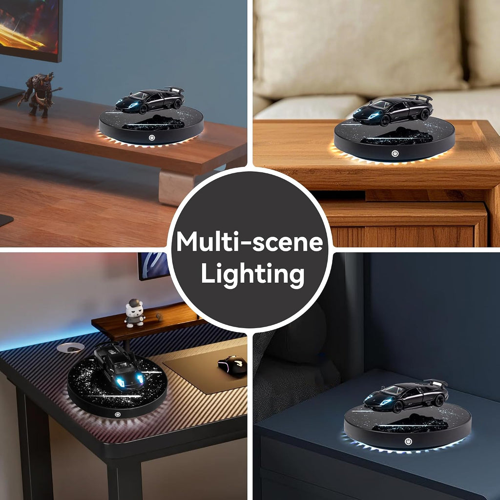 Magnetic Levitation Car, Levitating Display Model Car, Levitating Decor, 360°Rotating with Touch Control for Home Office Desk Decor, Cool Tech Gift for Men