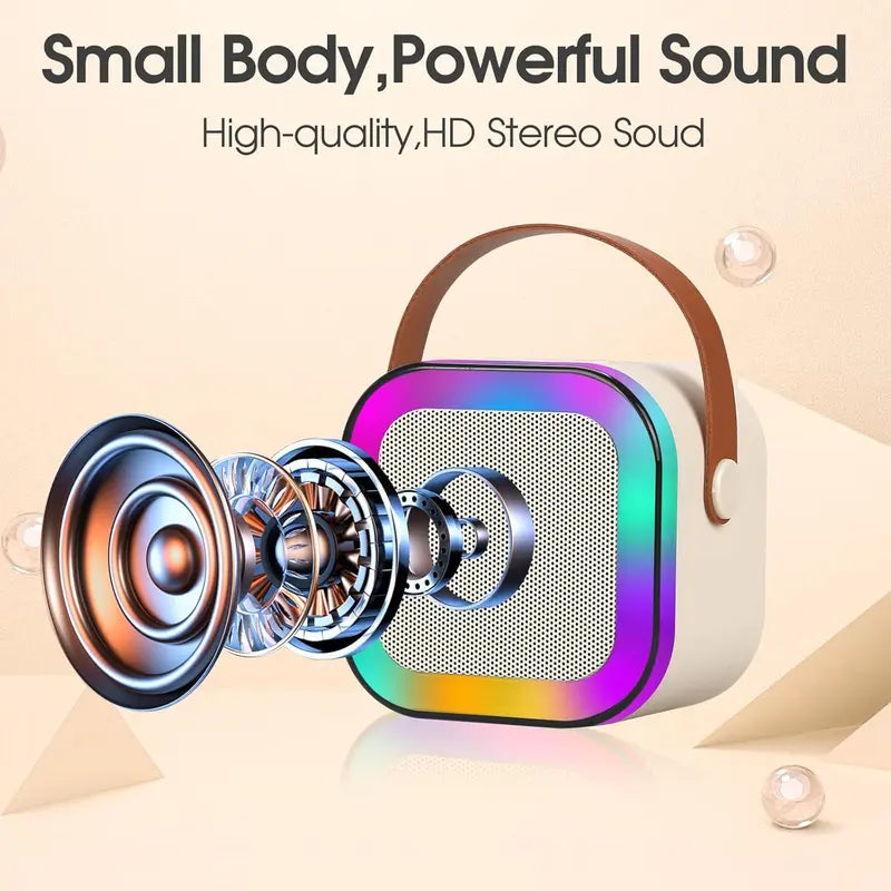 Mini Karaoke Machine With 2 Wireless Microphones