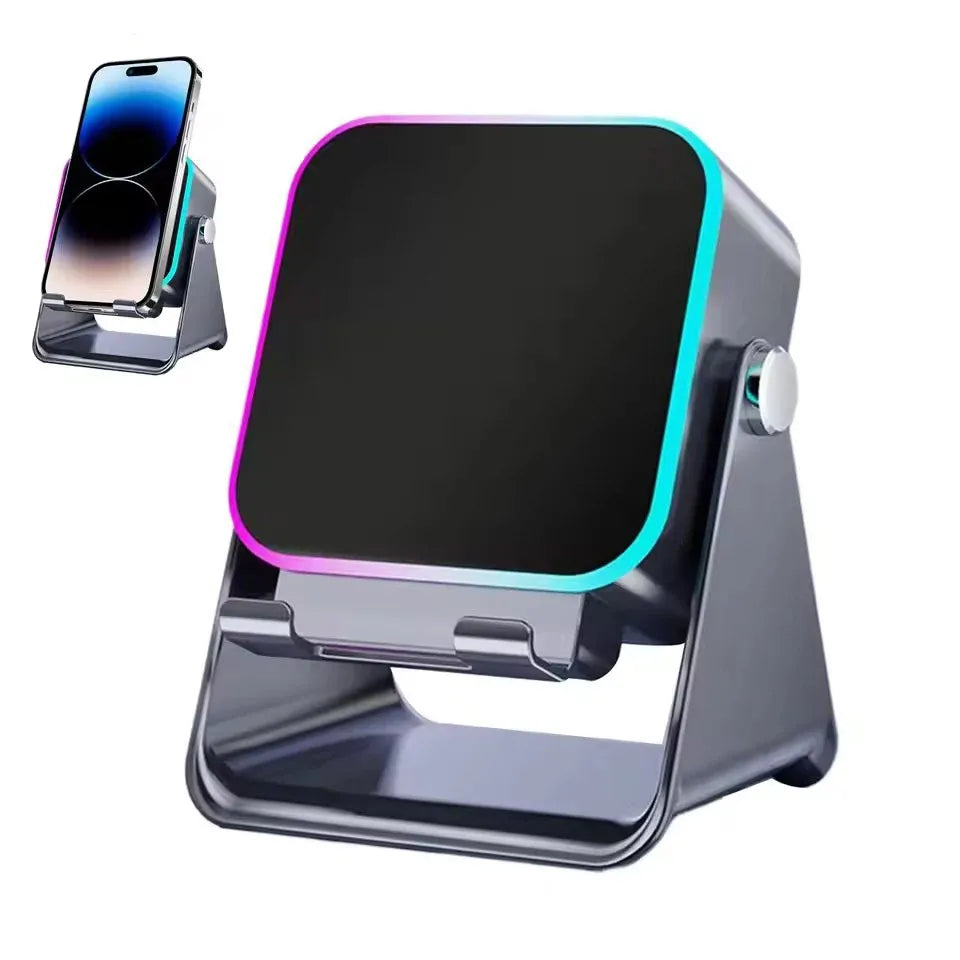 5 In 1 Auto-induction Wireless Induction Speaker Dual Mode RGB Lights HIFI Sound Portable Bluetooth Phone Holder