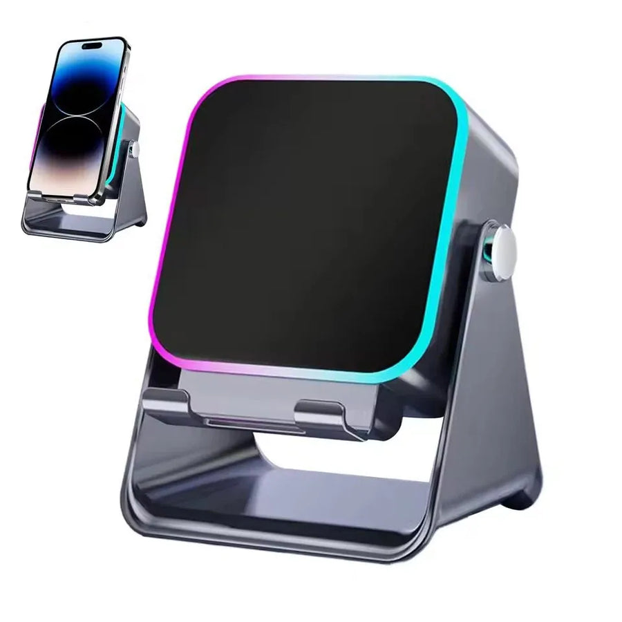 5 In 1 Auto-induction Wireless Induction Speaker Dual Mode RGB Lights HIFI Sound Portable Bluetooth Phone Holder