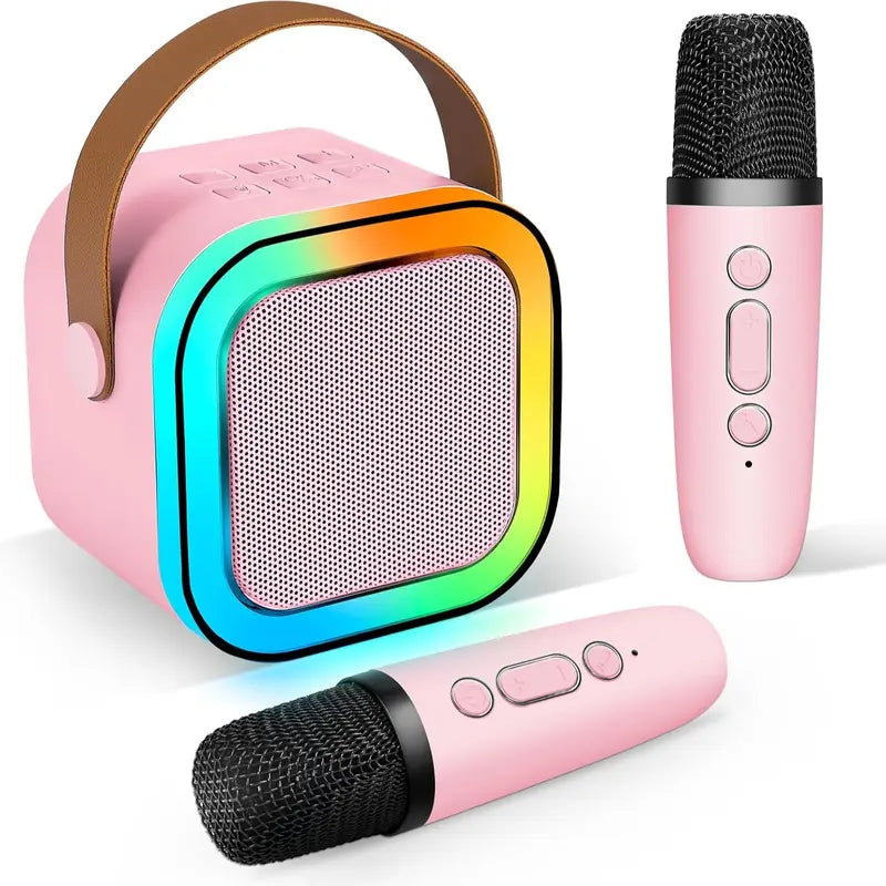 Mini Karaoke Machine With 2 Wireless Microphones