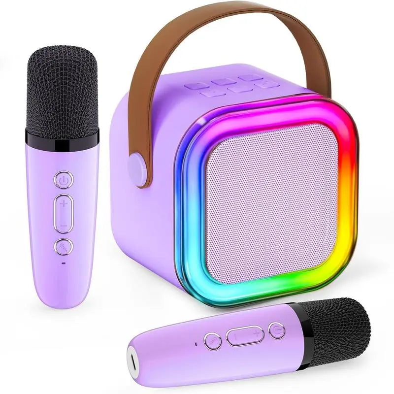 Mini Karaoke Machine With 2 Wireless Microphones