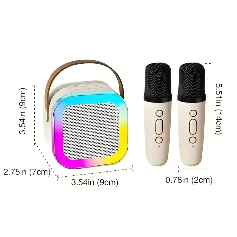 Mini Karaoke Machine With 2 Wireless Microphones